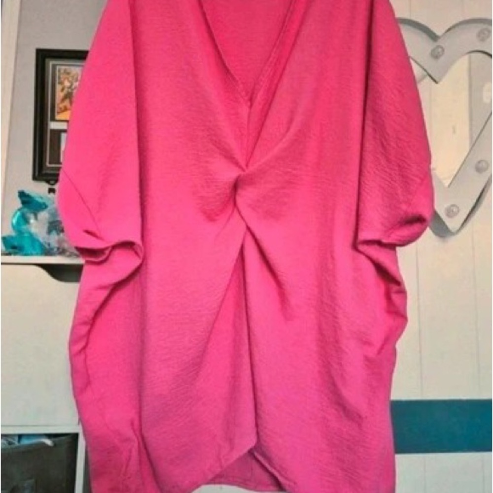 ASOS Vibrant Pink Drape Blouse